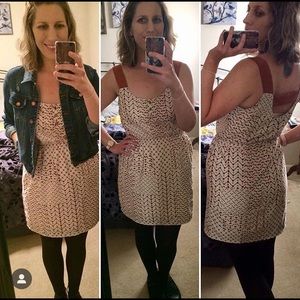 Lush Cream and Brown Mini Dress